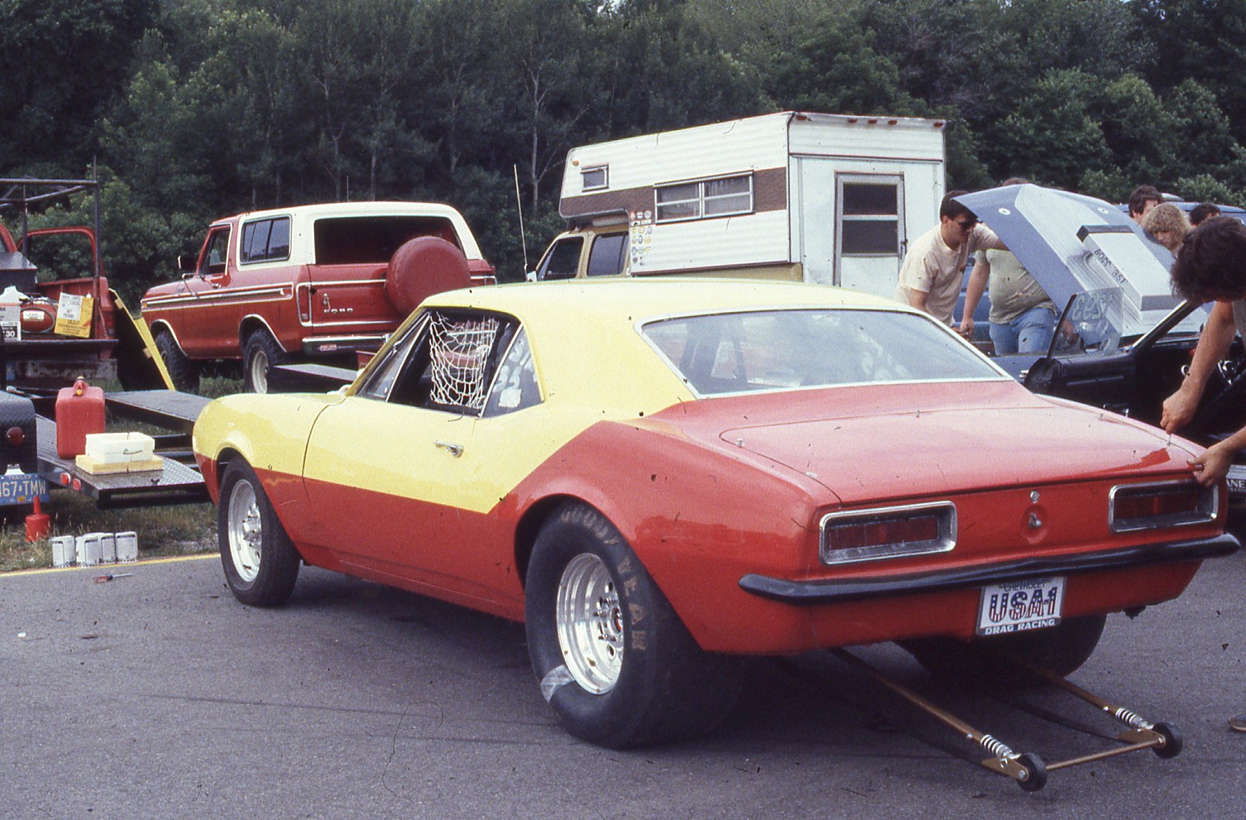 Racecar being prepped in the pits