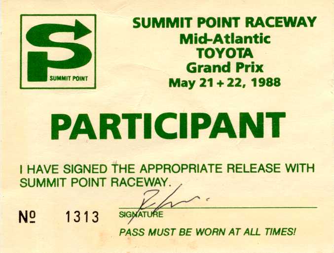 IMSA at Summit Point WV 1988